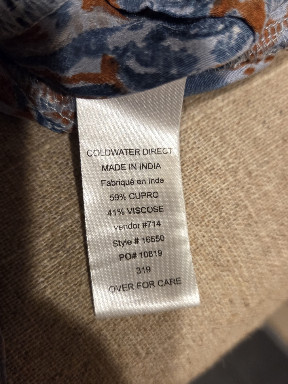 Coldwater Creek Women's Boho Blue & Rust Patterned V-Neck Fall Transition 3X - Picture 6 of 7